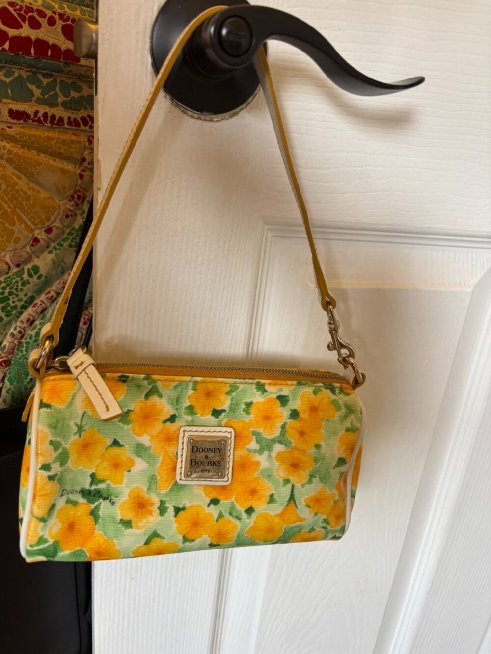 Dooney & Bourke Somerset Watercolors Floral Small Shoulder Bag – Yellow 8"